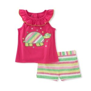 Kids Headquarters | Turtle tank Top Striped Shorts